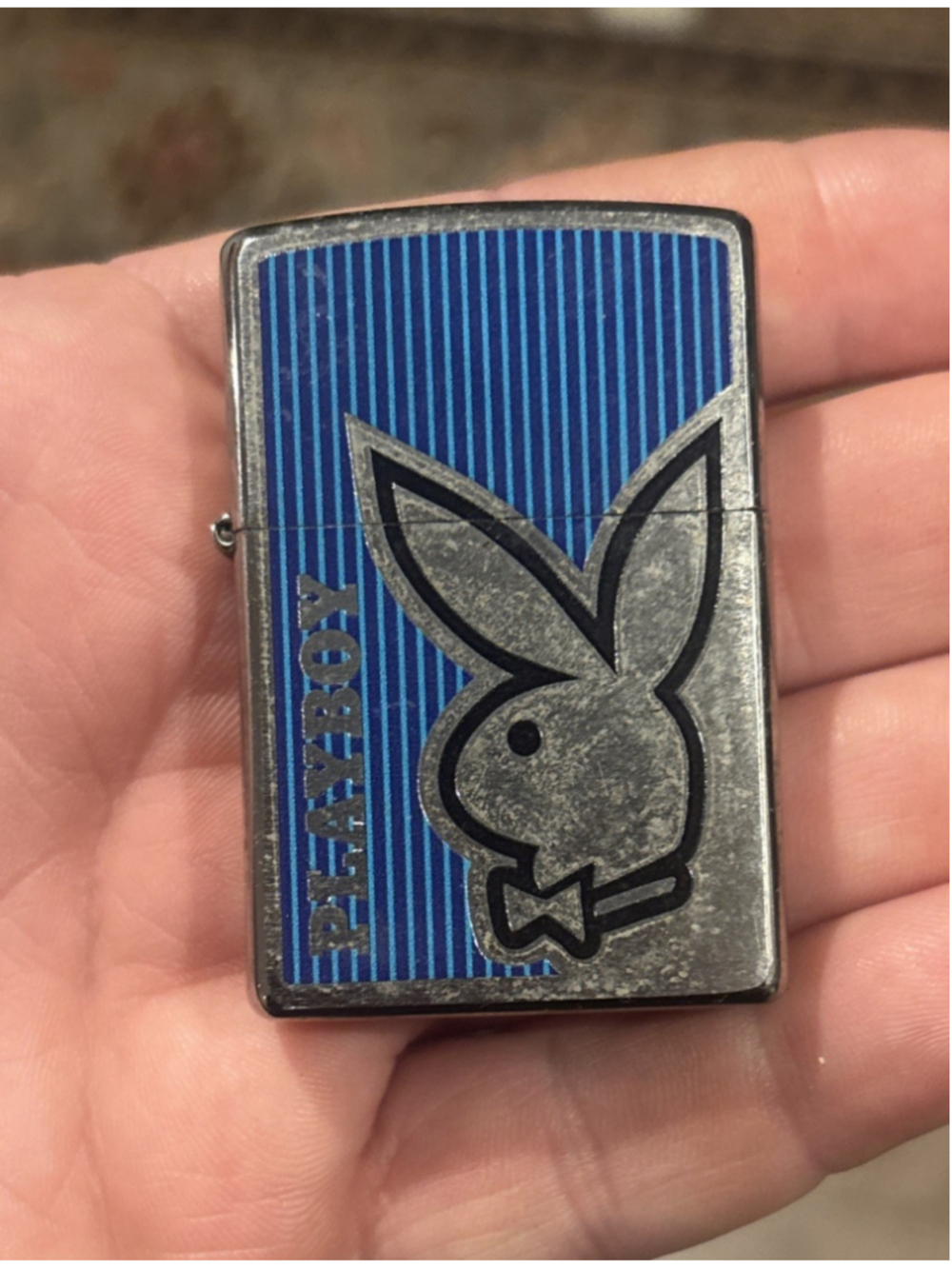 Zippo Playboy Bunny Blue Made In USA Vintage Rare